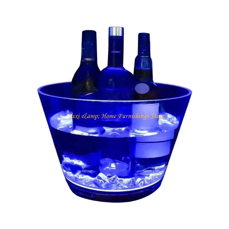 

W8EA Clear Plastic Beverage Chiller Large Capacity Ice Buckets Wine and Beer Storage Container for Parties and Gatherings