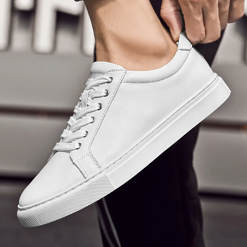 

Fall New Large Size Cowhide Skate oes Simple Versatile White oes 49 Size Men's oes Leather Upaded Summer Casual oes