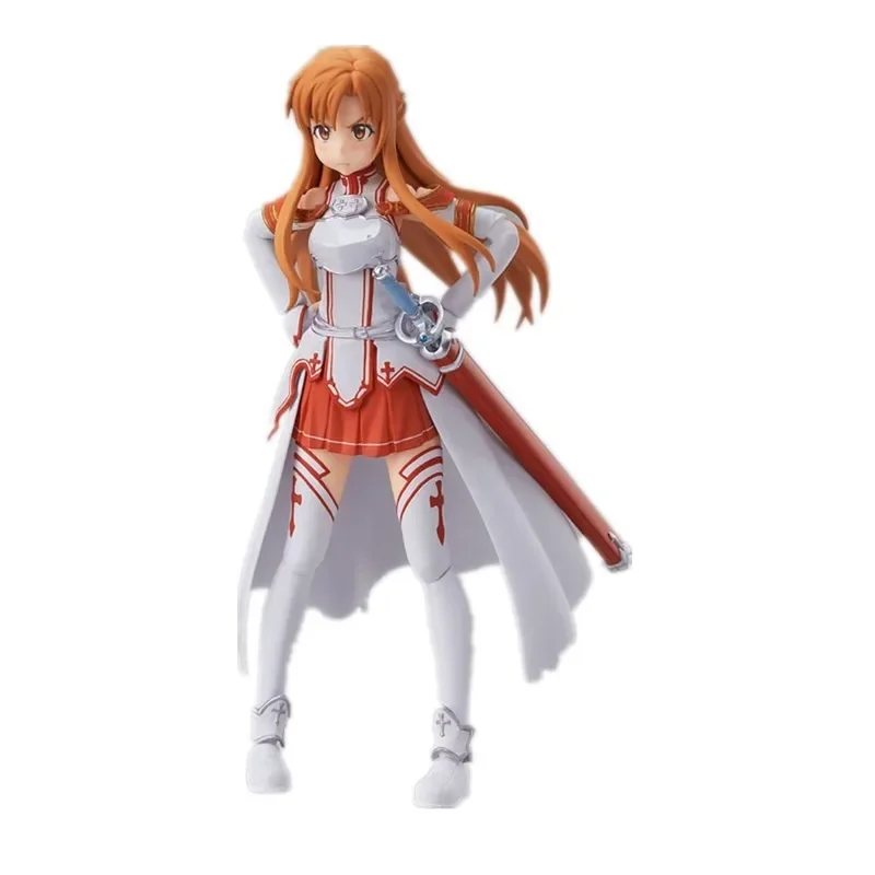 15CM Sword Art Online Asuna Boxed Ornament Yuuki Asuna Model Figma Serie Swappable Face Joints Are Mobile Statue Collection Gift