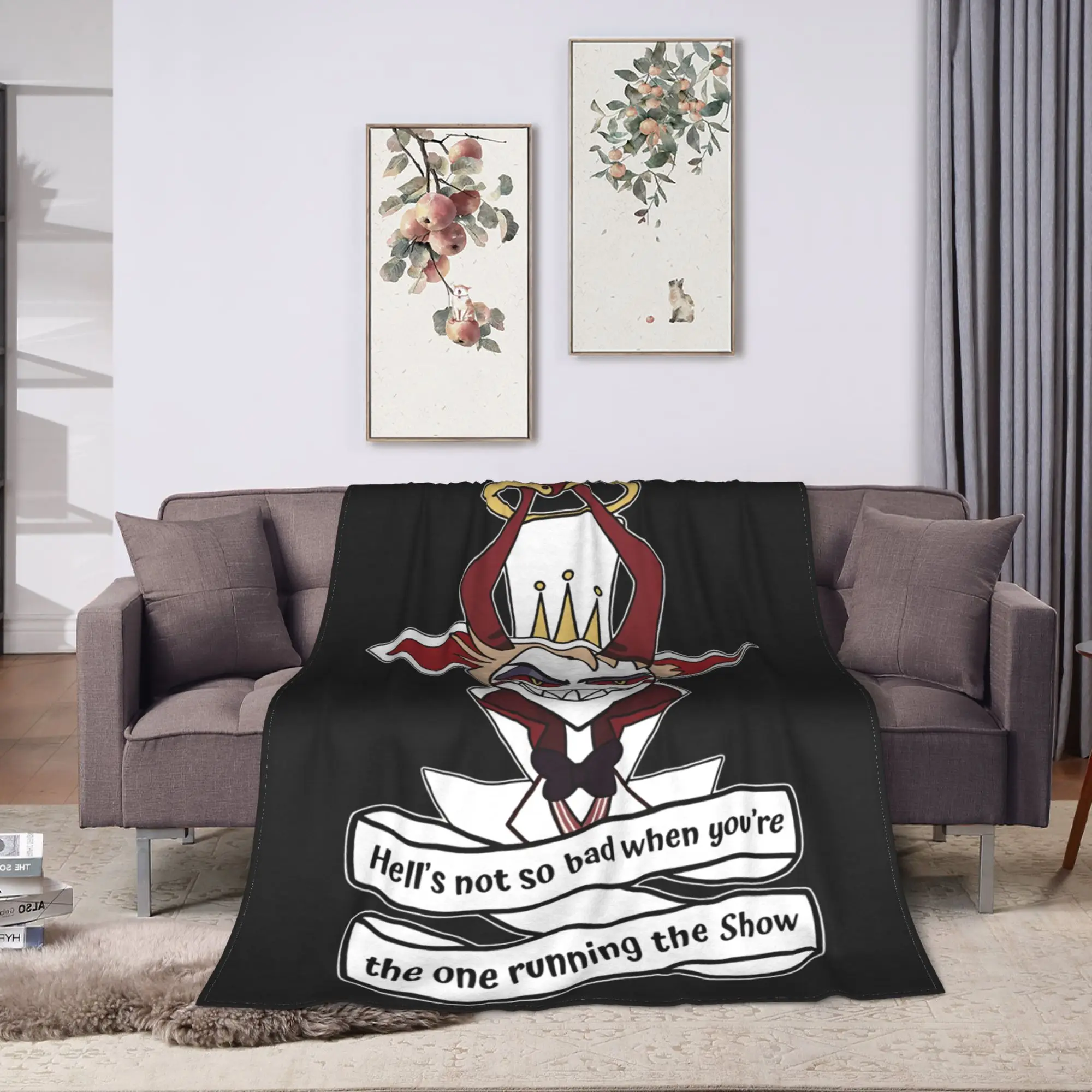 Hazbins Hotels Lucifer Blanket  Warm Soft Comfortable Plush Throw Blanket Couch Chair Sofa Bed Flannel Bedspread Bed Cover