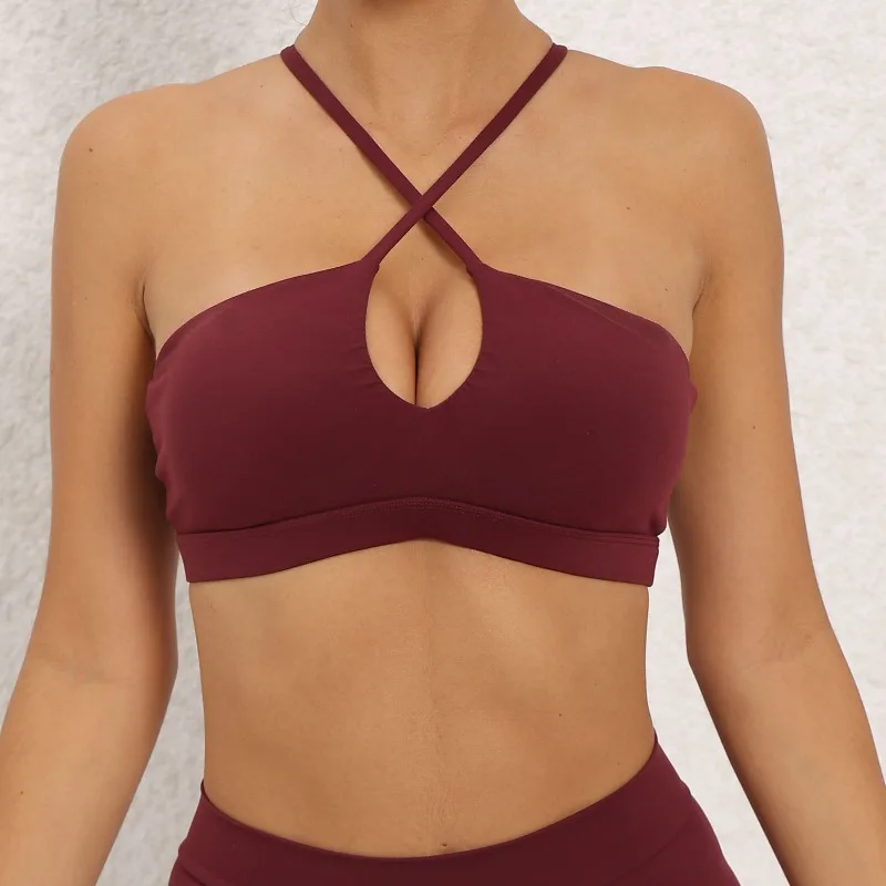 

Women's Yoga Bra - Running Cross Back Breathable Naked Feel Sports Fitness Bra for Yoga Running Gym Top