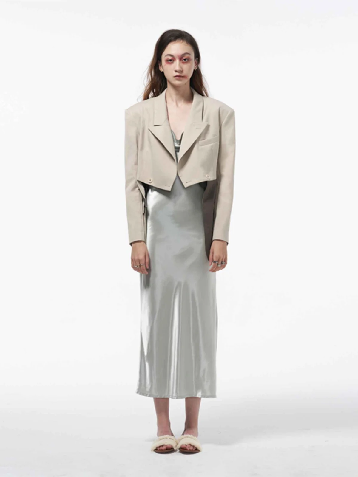 

Женский костюм LinLi с кружевной отделкой на талии, оригинальный дизайн, повседневный, для работы, деловой, с длинными рукавами, двубортный