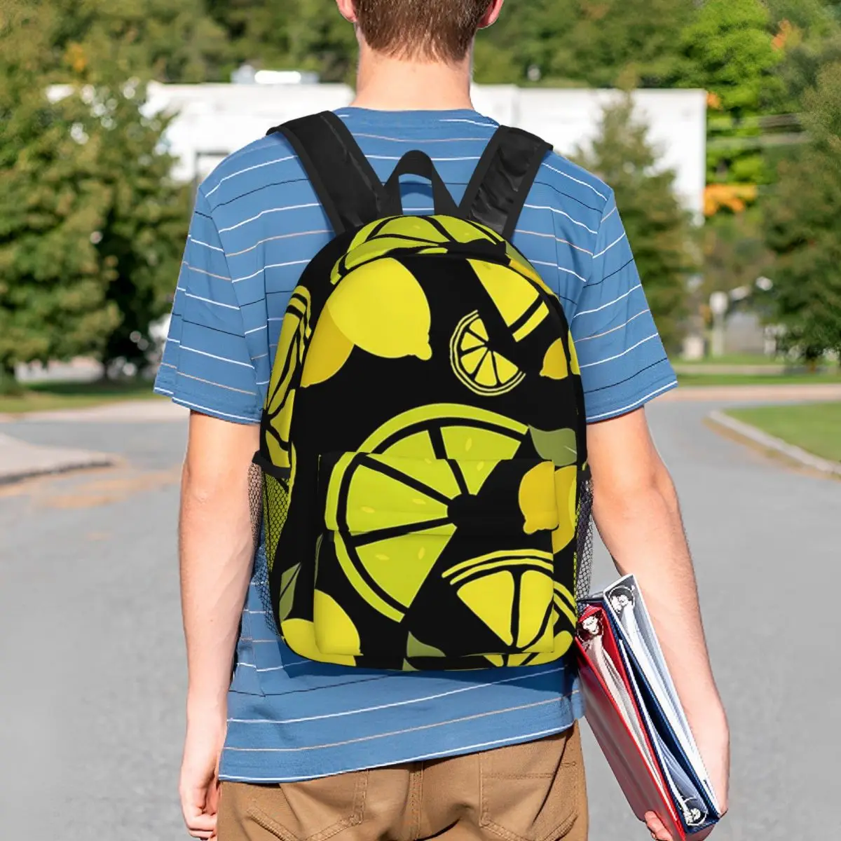 Playful Lemon Slices Backpack Student BookBag Children School Bag Laptop Shoulder Bags for Men Women