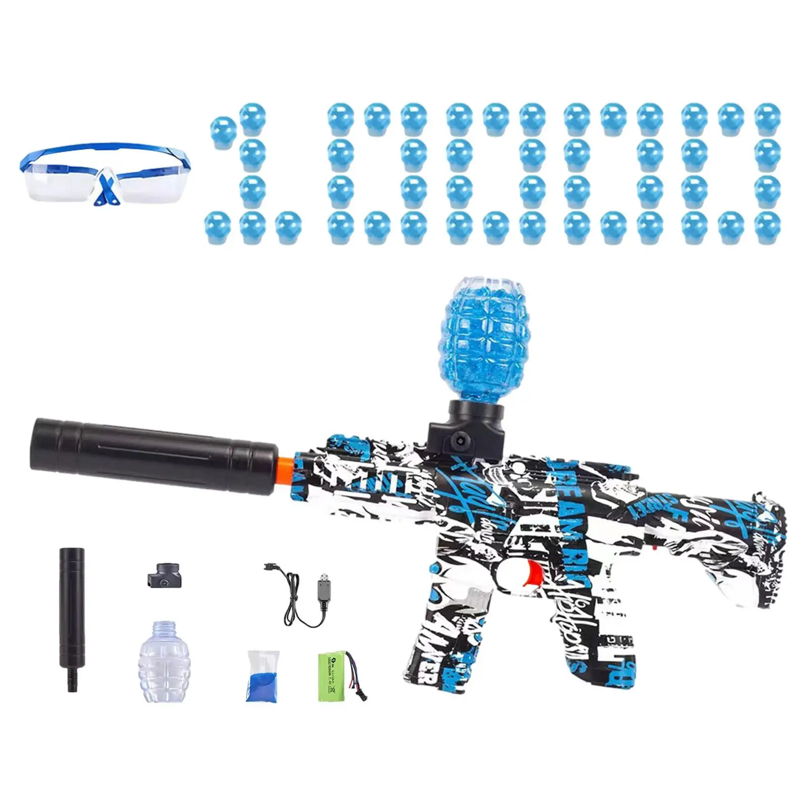 M416 Electric Splatter Gel BallWith 10000 Water Beads Goggles For Outdoor Activities Team Game Kids Boys Toy Gifts