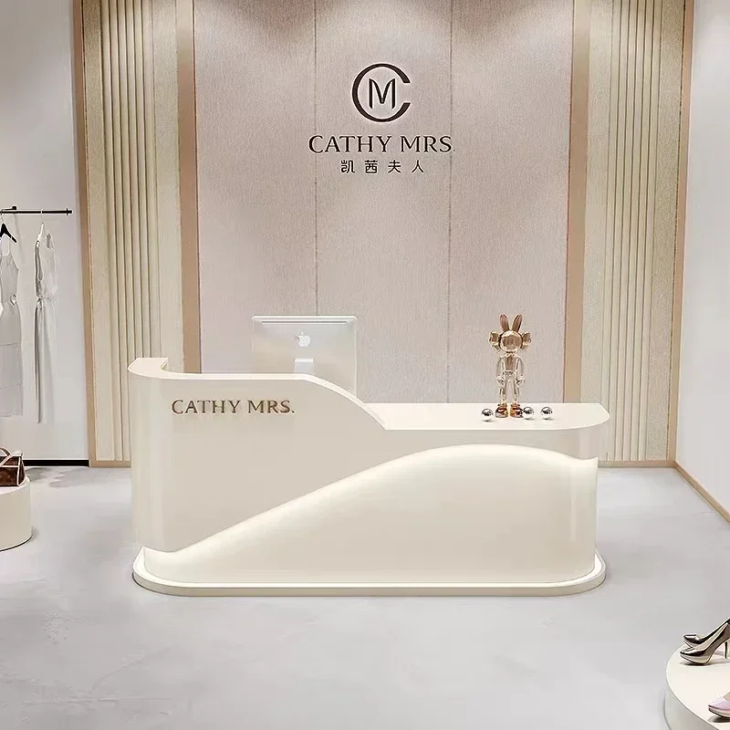 Fashion Mobile Hospital Reception Desks Console Luxury Modern Cashier Table Mobile Service Recepcion Mostrador Beauty