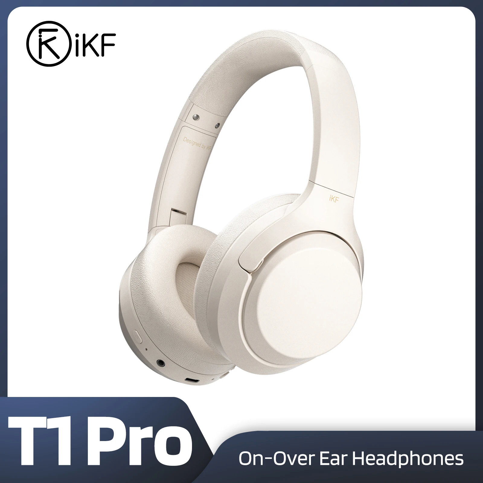 IKF-T1 Pro Over Bluetooth Headphones Wireless Wired Headset ENC Call Noise Cancelling 100 Hours PlayTime HiFi Gaming Earphone