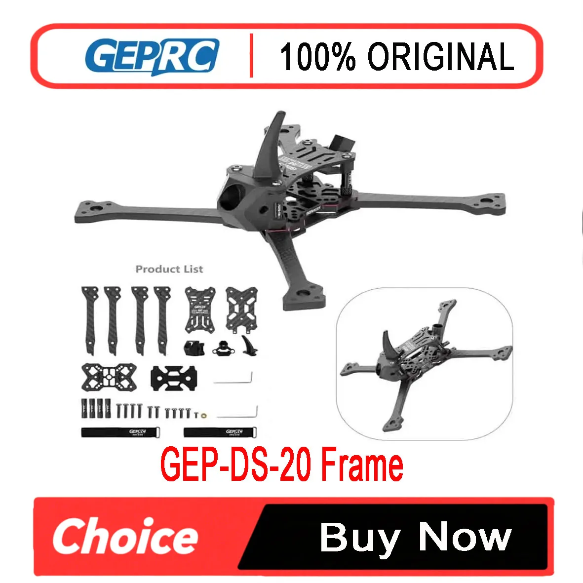 GEPRC DarkStar20 GEP-DS20 Frame 2 Inch Lightweight FPV Drone Accessories Multiple Colour Compatible with 1003 and 1102 Motors