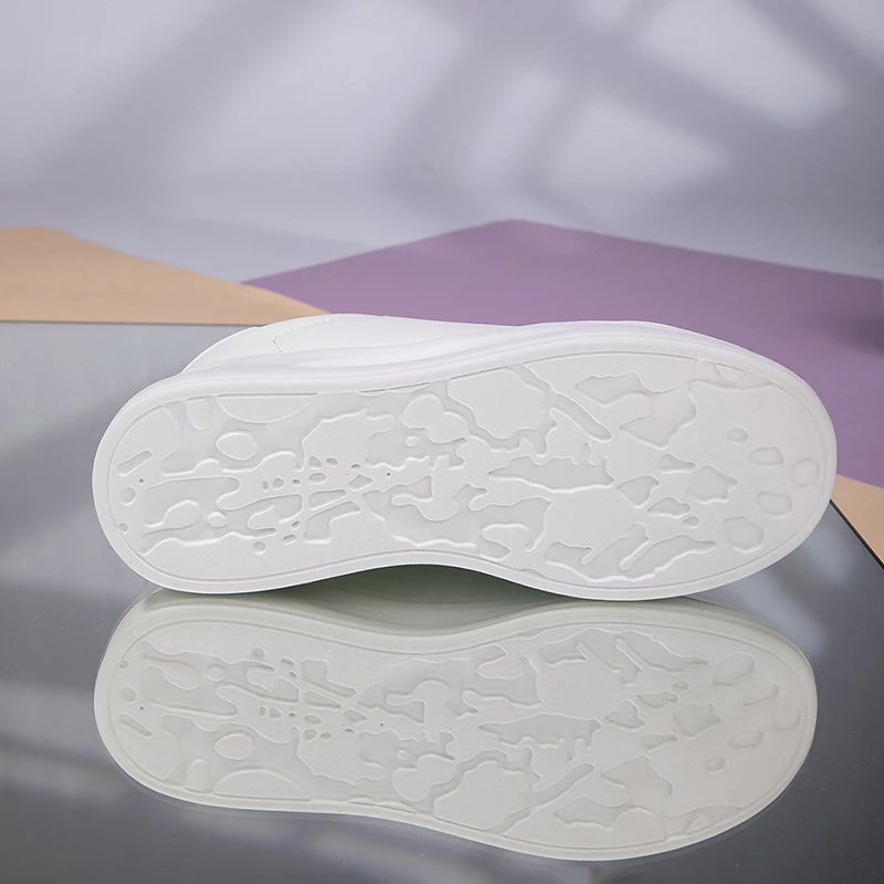Neue Weiße Damen-Tennisschuhe mit Schnürung Modische Komfort-Sportschuhe aus PU-Leder Lässige Walkingschuhe – Detail 7