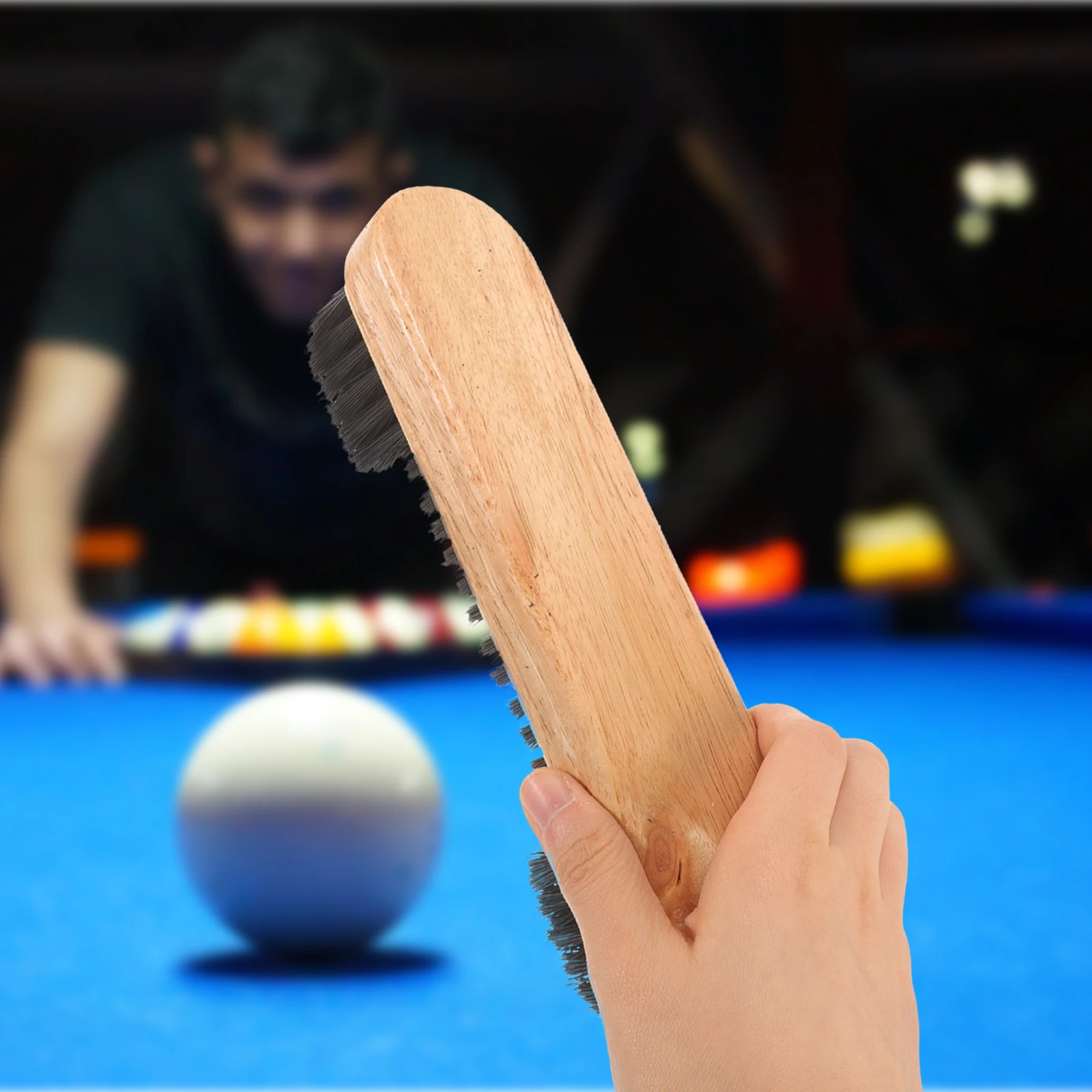 

9 Inch Pool Table Cleaning Brush Billiard Cloth Felt Dust Remover Horse Hair Tool Supply Accessories Wooden H