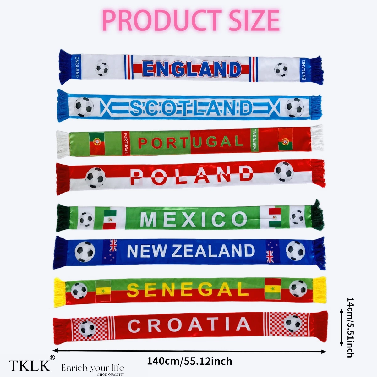 1pc Men's Scarf Banners with Tassels- International Sports Themed