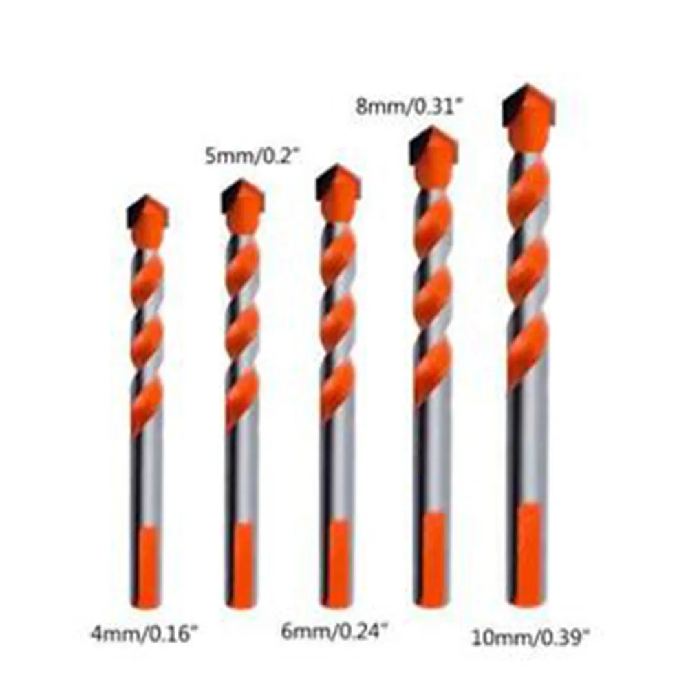 Efficient Drill Bits Non-slip Punching Triangle shank handle U type slot Hole Marble Multifunctional 3/4/5/6/8/10/12cm 5/7pcs