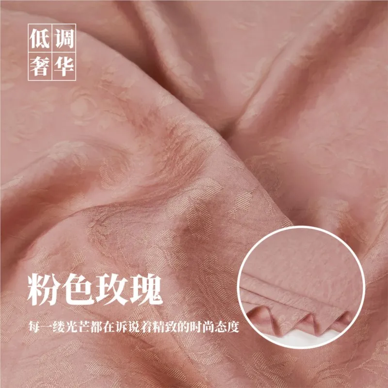 Pink rose three-dimensional jacquard fabric linen Hanfu cheongsam