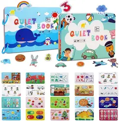 Yeahbo Quiet Book Juguetes Montessori 2 3 4 5 años, Juegos Educativos Niños 2 3 4 5 Años, Juguetes Educativos 2-5 Años, Libro Tranquilo para Niños Regalo Niñas y Niños de 2 a 5 Años