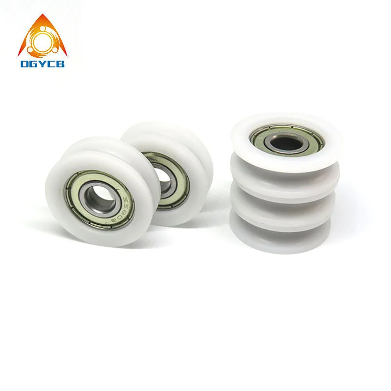 2pcs Delrin POM 8x40x10 mm U Type Groove Bearing Wheel BSU60840-10 8 mm Bore 40 mm Diameter Nylon Track Guide Roller Pulley