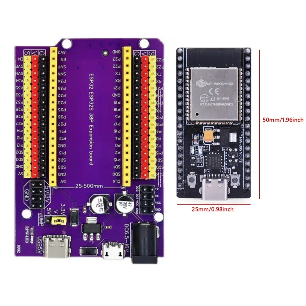ESP32 Development Board TYPE-C USB CP2102 WiFi+Bluetooth Ultra-Low Power Consumption Dual Core ESP32-DevKitC-32 ESP-WROOM 38PIN