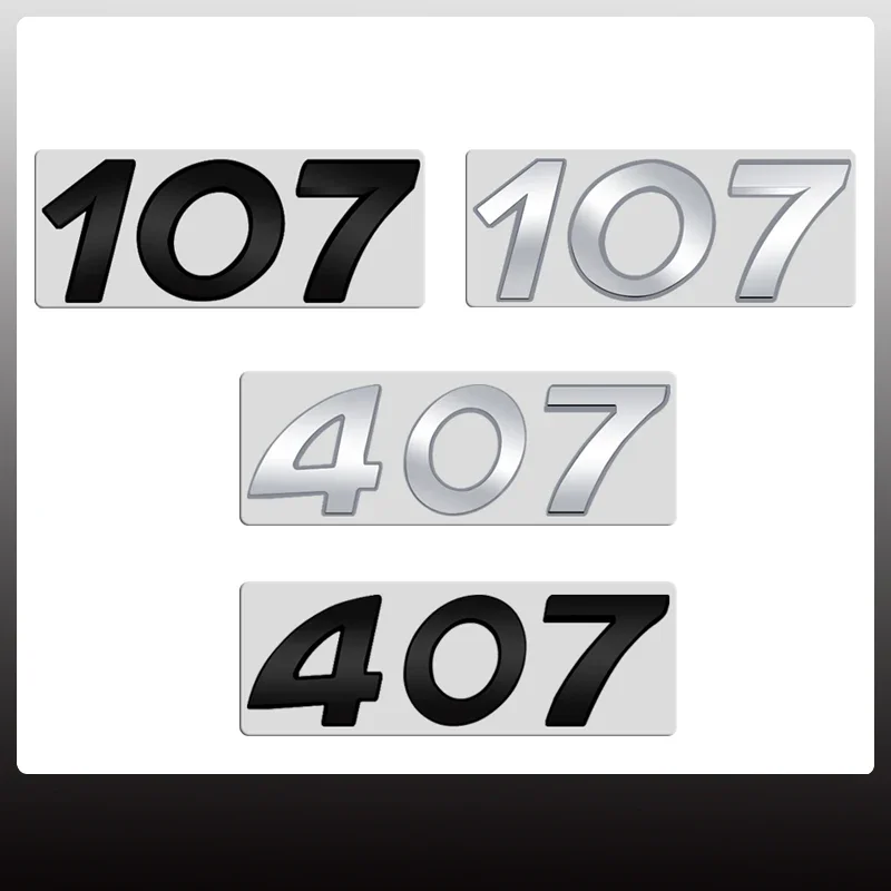 

1pcs For Peugeot 107 407 Lettering Sticker Car Badge Logo 3D Metal Trunk Emblem Decoration Accessories Decorative Styling