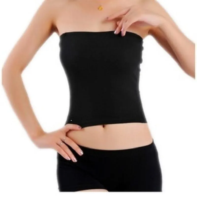 Top de tubo sin tirantes con movimiento transpirable, ropa íntima para mujer, Color sólido, envuelto en el pecho