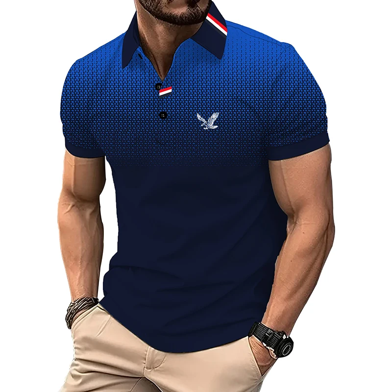 Polo à revers à manches courtes pour hommes, vêtements de sport, mode décontractée, été
