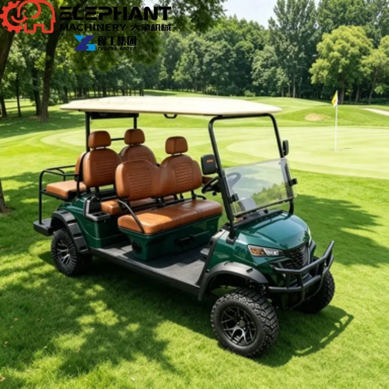 Electric Golf Cart, 4 Seater Mini Sightseeing Golf Cart Lithium Powered With USB Charging Interface