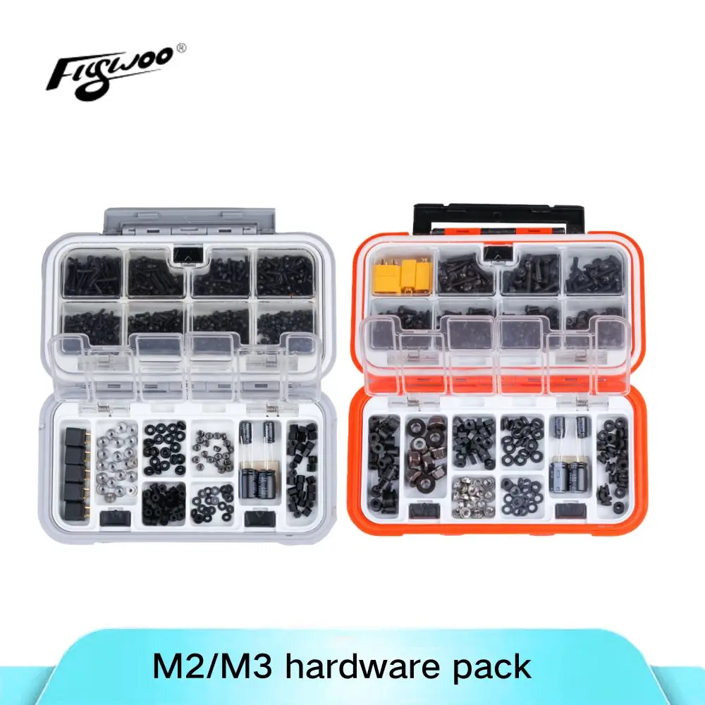 

Flywoo M3/M2 hardware pack meet all fpv building Motor Nut Screw Capacitor Nylon GasketRubber Damping Ring/for FPV Drone