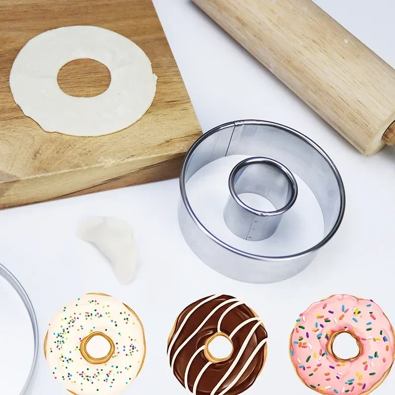 DIY Stainless Steel Donut Mold Cake Decorating Baking Tools Desserts Bread Cutter Maker Kitchen Home Baking Supplies