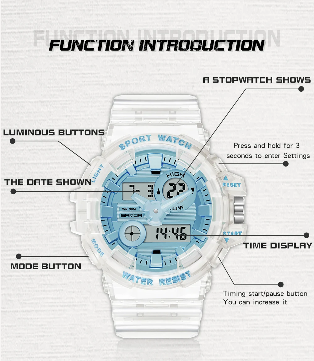 SANDA Top Brand 2023 New Men's Watches Sport Military Quartz Watch for Men Digital Watch Waterproof Clock relogio masculino 3100