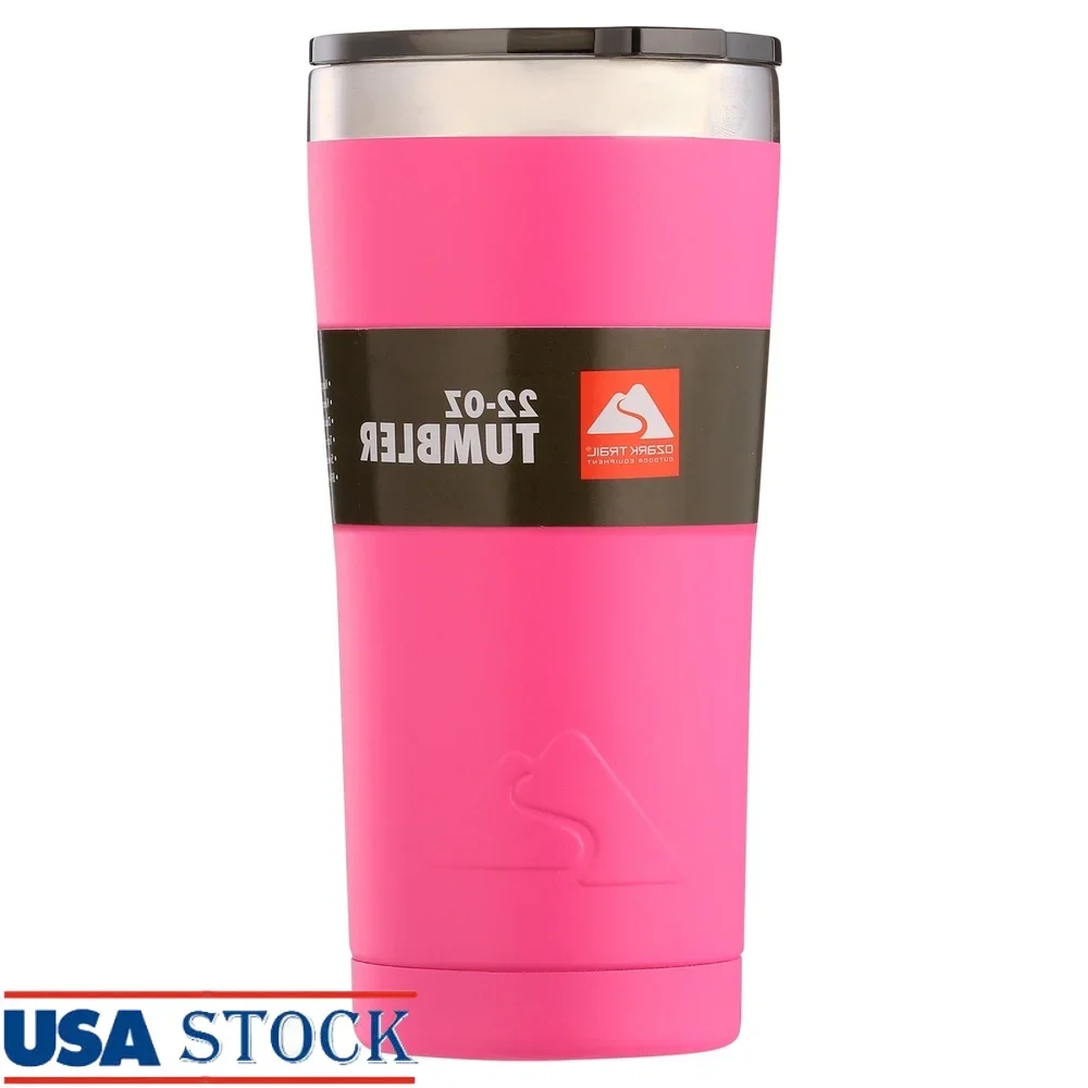 

22oz Insulated Stainless Steel Tumbler BPA Free Hot Cold Cup Sweat Free Magnetic Slider Lid Travel Mug