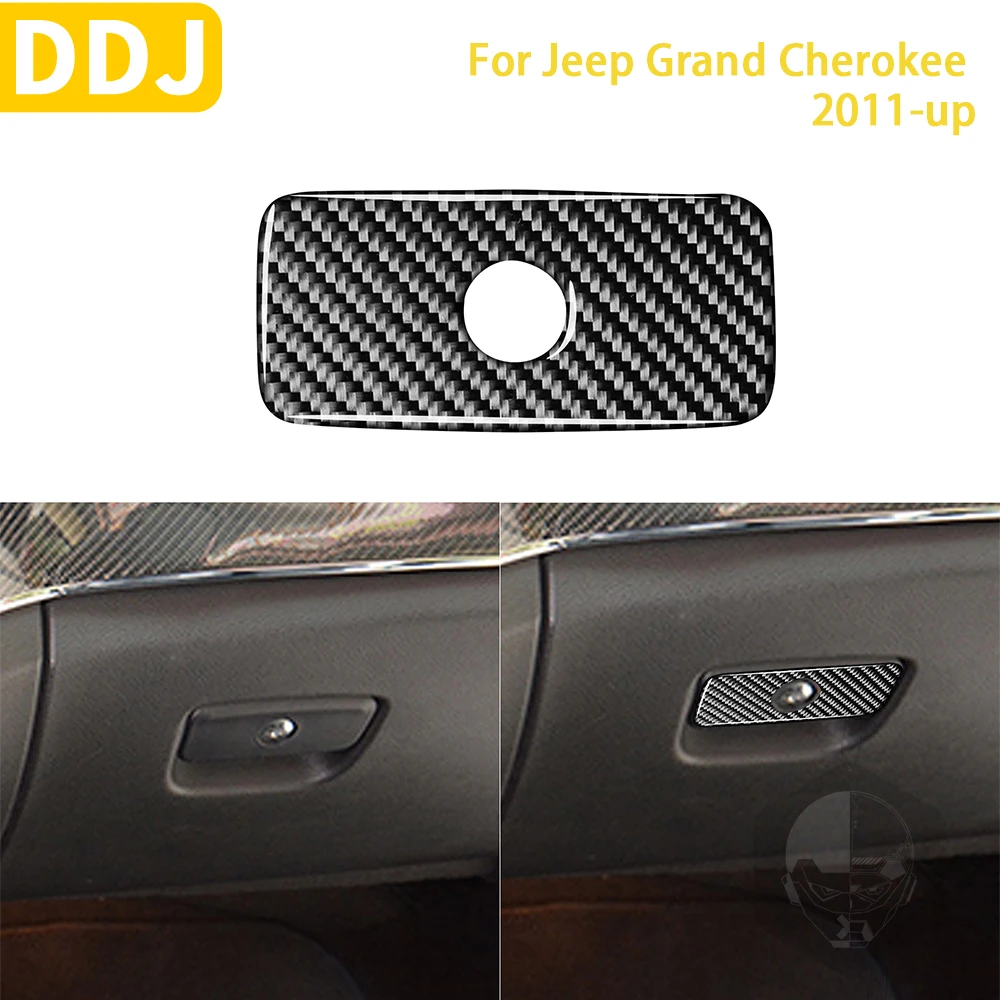 

For Jeep Grand Cherokee 2011-up Accessories Car Carbon Fiber Interior Co-pilot Armrest Handle Trim Sticker Decoration