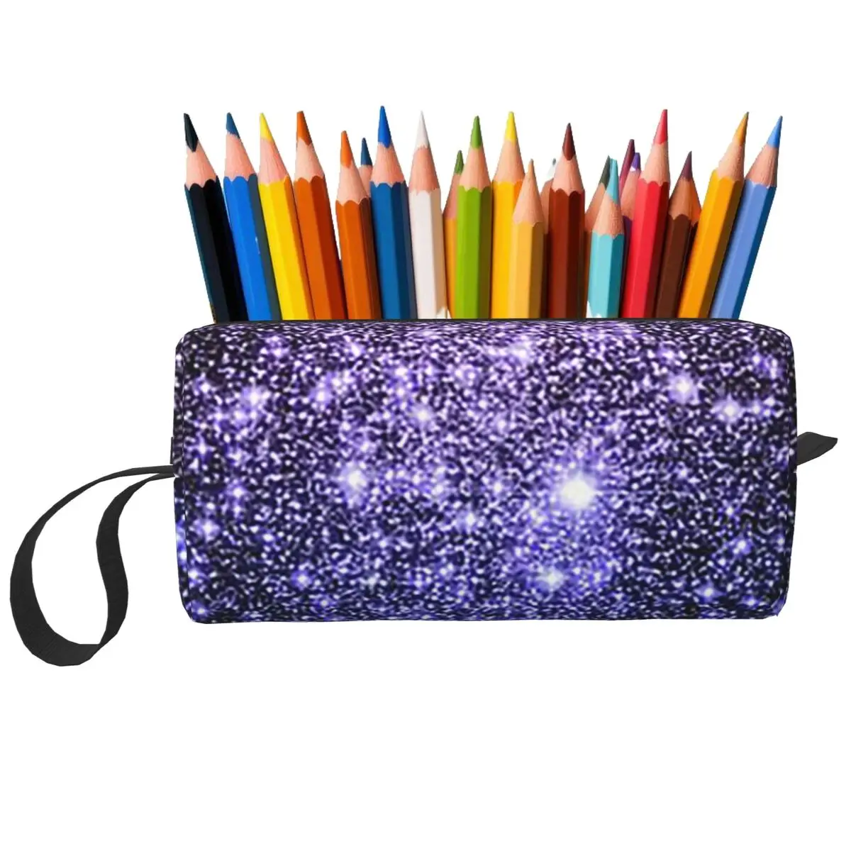Galaxy Sparkle Stars Lavender Periwinkle Blue Ombre Pencil Case for  Pen Box Pencil Bag Stationery Supplies Women Cosmetic Bag