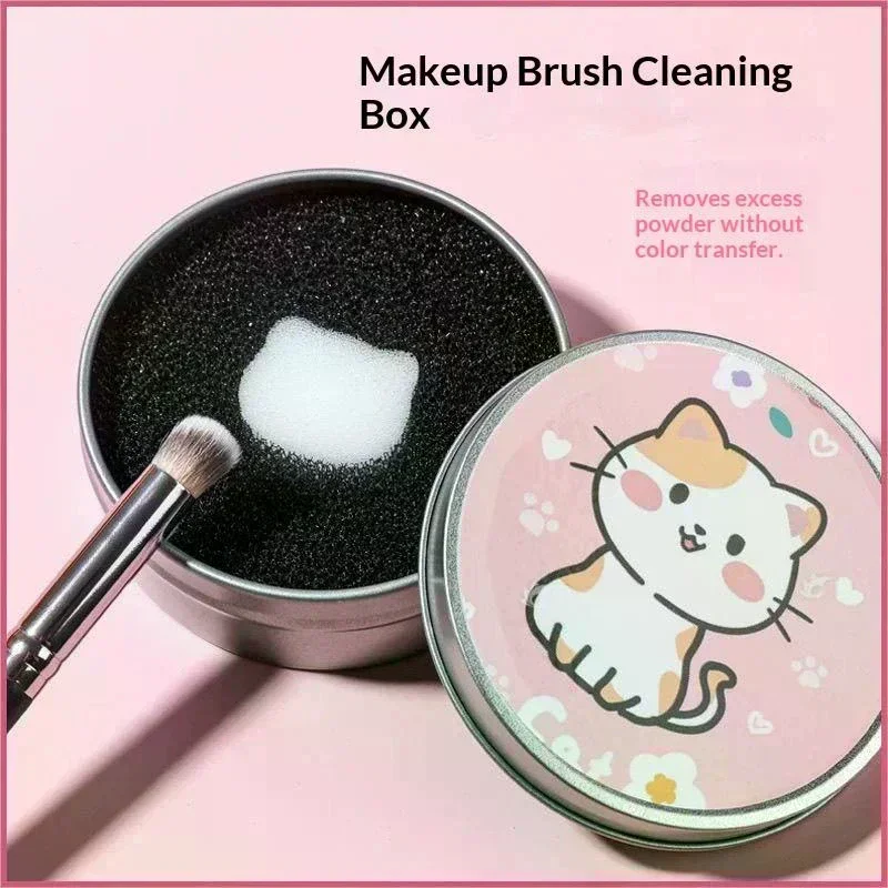 Makeup Brush Cleaner Sponges Cosmetic Brush Drying Wash Eyeshadow Color Removal Portable Cleaning Case Tool