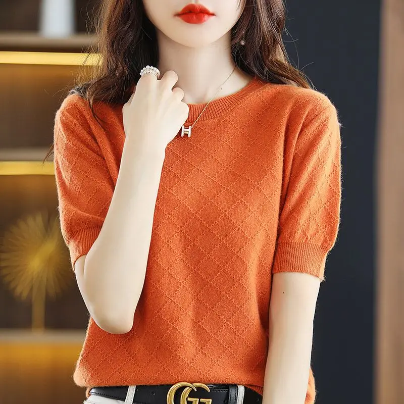 Fashion O-Neck Solid Color Korean Blouse Women\'s Clothing 2023 Spring New Loose Casual Pullovers Tops Commute Shirt