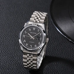 Swiss Steel Arabic Numbers Watches Automatic Movement Urdu Numerals Mechanical Wristwatch Men Waterproof Erkek Saatleri