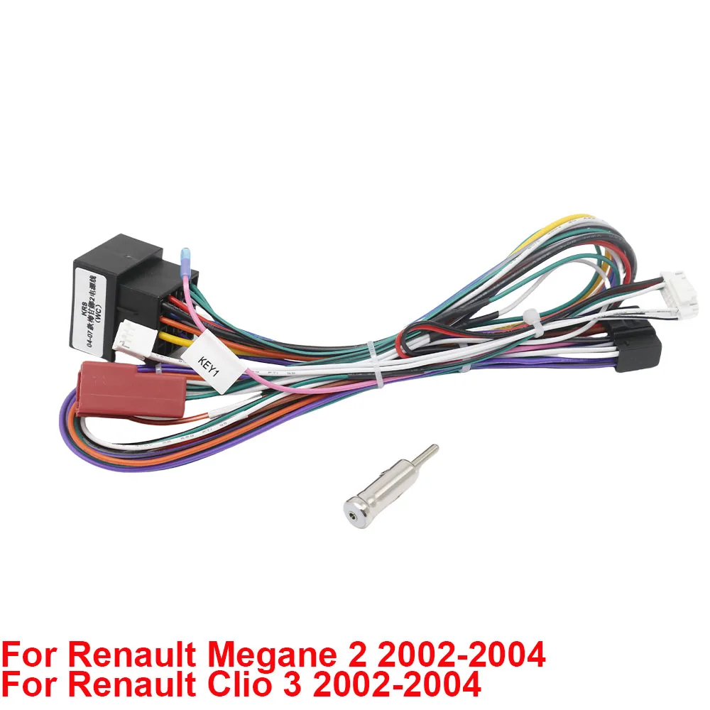 16 Pin CAN Bus Decoder for Renault Megane2 Clio3 Trafic Mk2 Kangoo ISO Radio Wiring Harness Adapter Car Android Wiring Cable