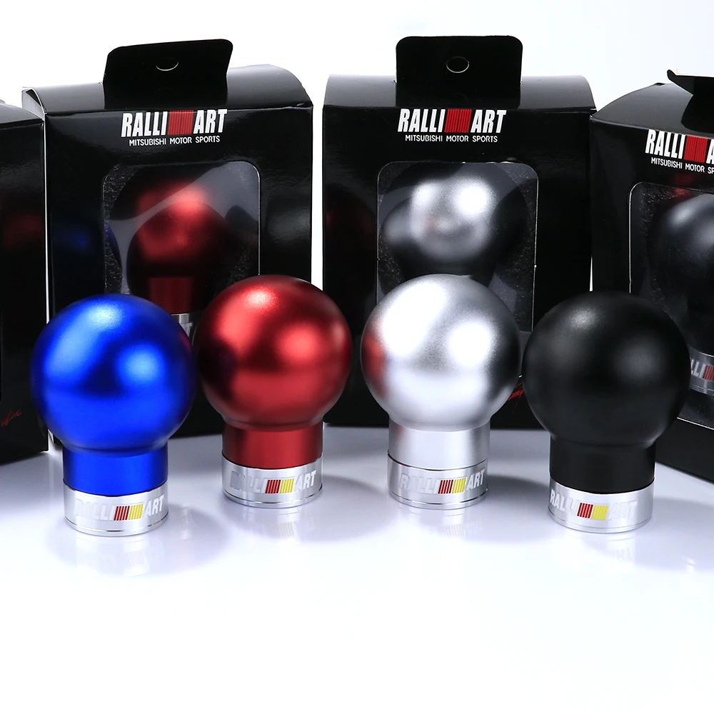 RALLIART Manual Transmission Car Gear Shift Knob Aluminum Shifter Stick Head For Mitsubishi Red/Silver/Blue/Black