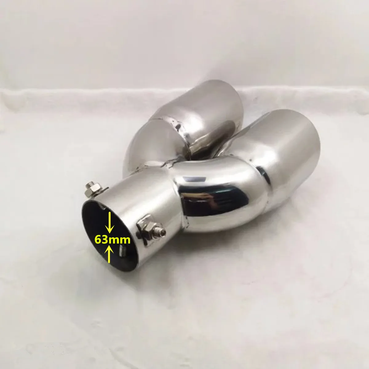 Internal Diameter=63mm/Silver Color/Universal Model Car Muffler Exterior Back End Pipe Dedicate Exhaust Tip Tail Outlet Vent