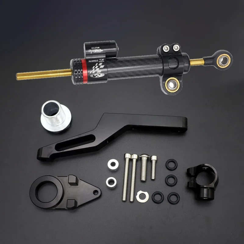 

For Kawasaki Ninja ZX6R ZX-6R CNC Steering Damper Stabilizer w/ Bracket Set Saftety Control 2023+ Motorbike Part Accessories