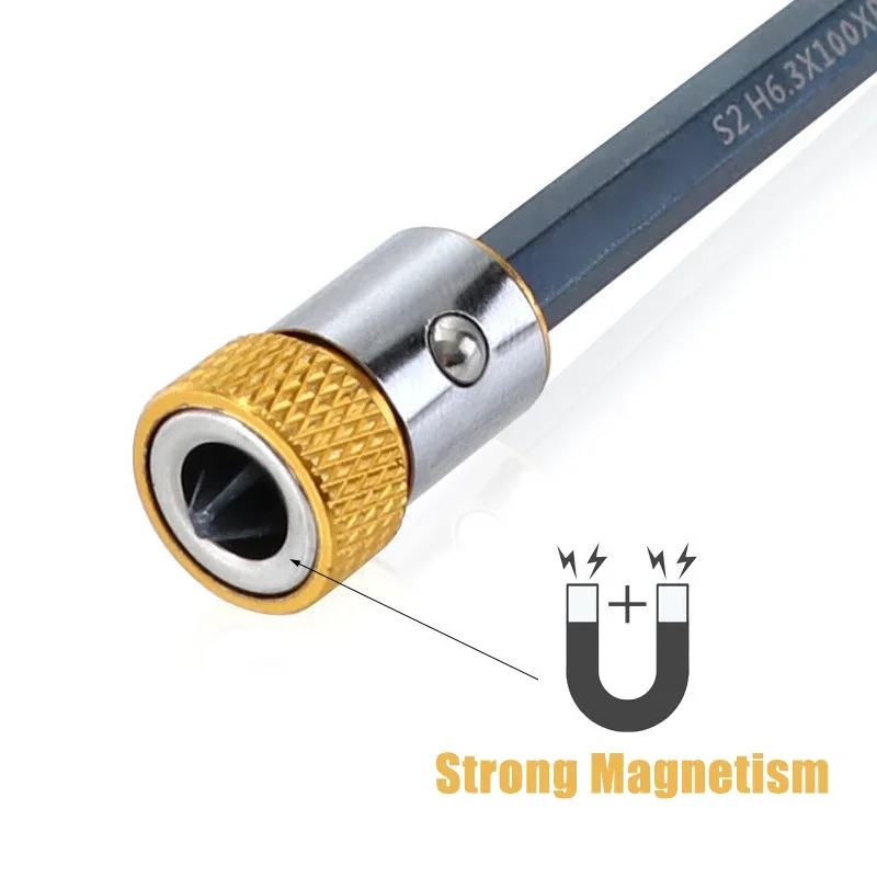1/3PC Universal 1/4 Batch Head Colored Magnetic Coil Metal Screwdriver Head Positioning Magnetizer Electric Tool Accessory Set image 5