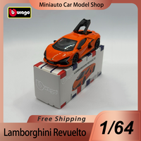 In Stock Bburago 1:64 Lamborghini Revuelto Alloy Miniature Diecast Bugatti Bolide Sport Car Ferrari Sp3 Car Custom Toy Kid Gift