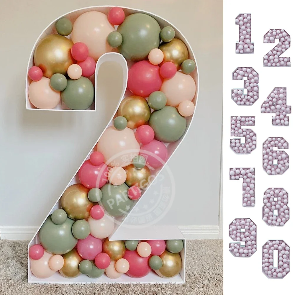 

Large Number Mosaic Balloon Frame DIY Birthday Anniversary Wedding Backdrop