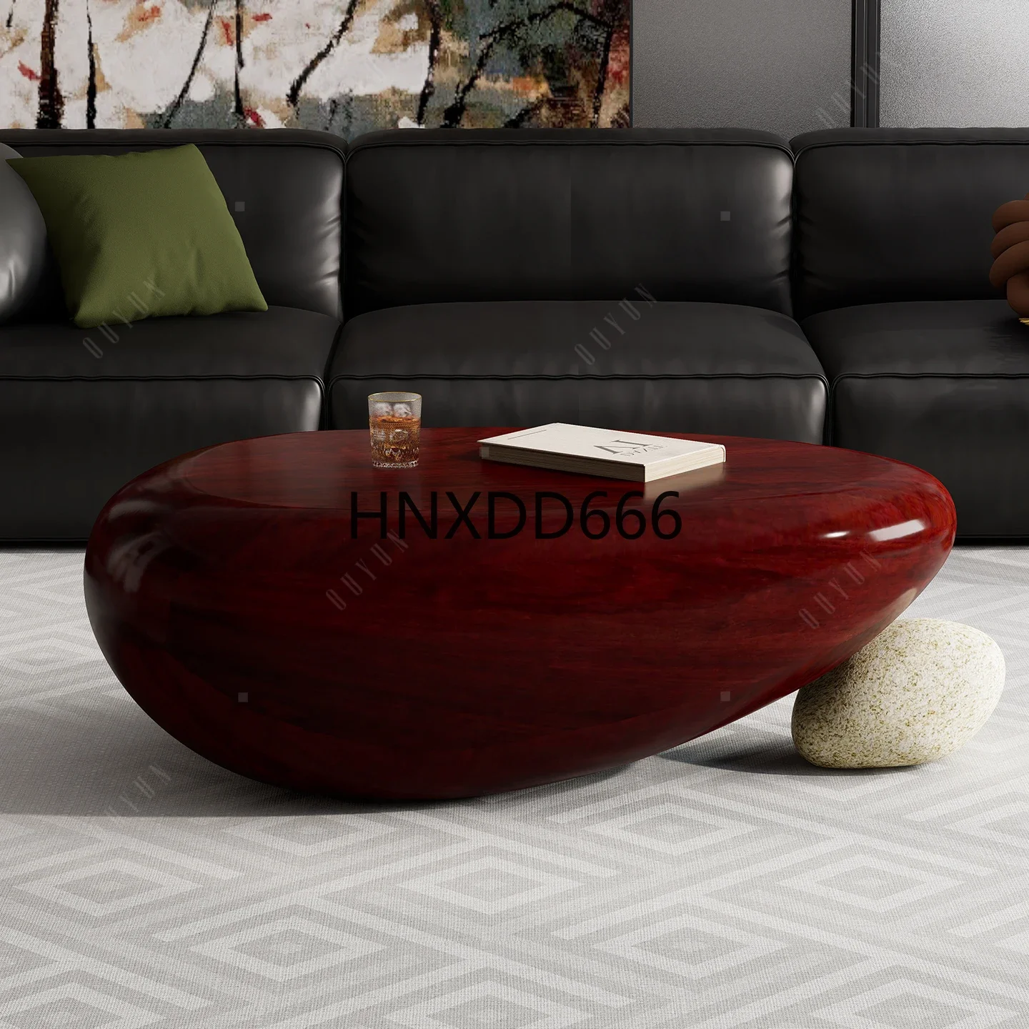Stone to run the coffee table living room home light luxury high-end art round coffee table