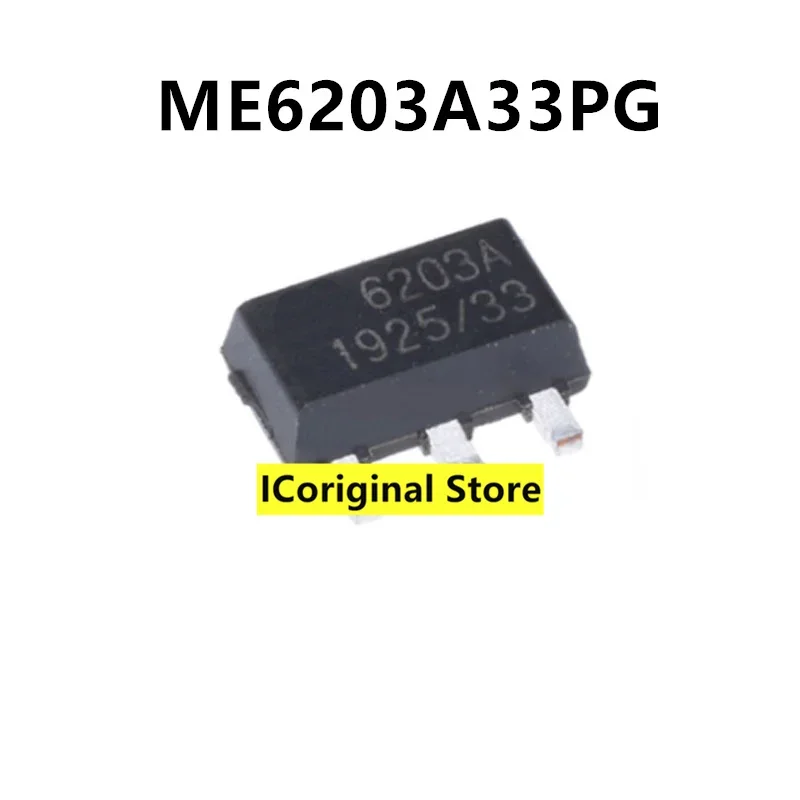 10pcs New and original ME6203A33PG SOT89 6203A-3.3V High voltage low power Linear regulator Electronic components