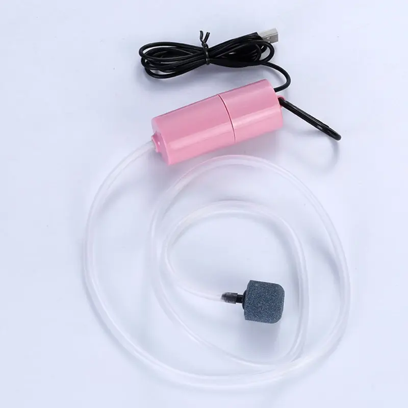 USB Aquarium Air Pump with Air Stone and Silicone Tube Energy Saving Oxygen Pump for Aquarium Fishing