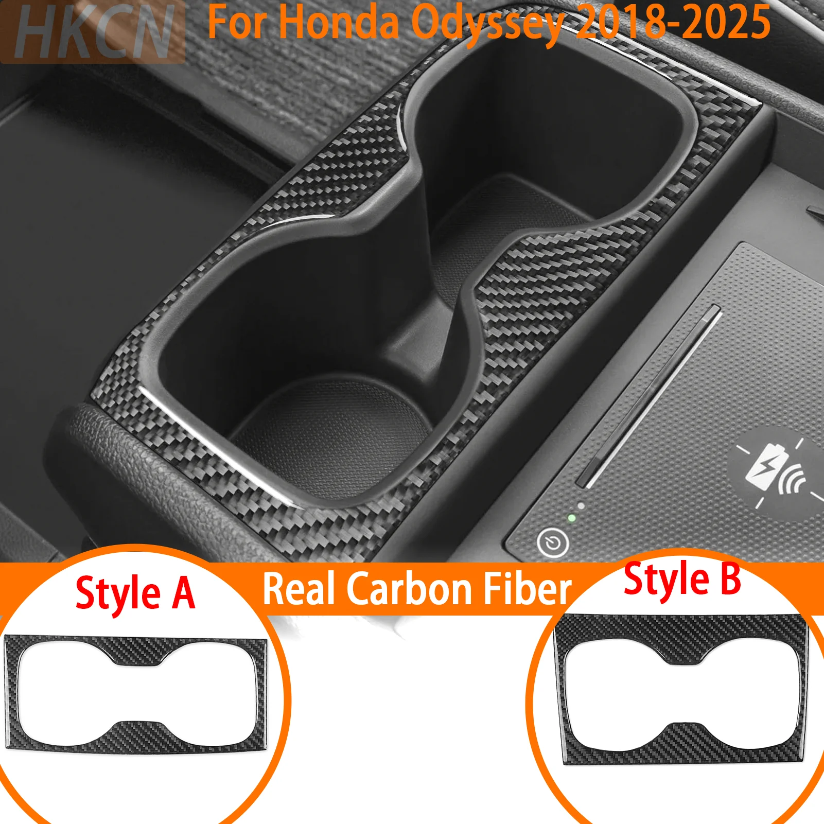 Carbon Fiber Automotive Accessories Front and Rear Drain Cup Frame Panel Decorative Stickers For Honda Odyssey 2018-2025