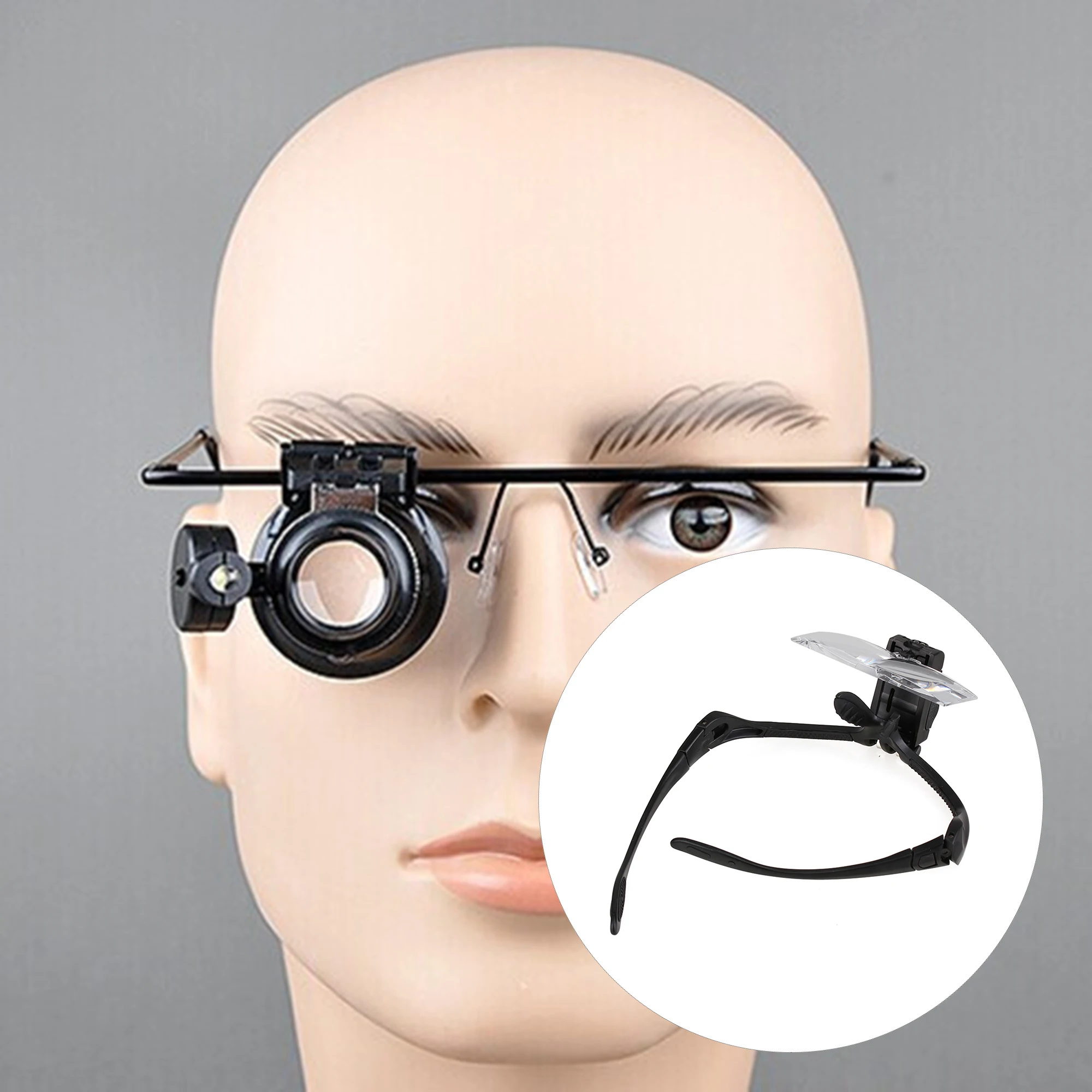 5 Lens 1-3.5X LED Light Loop Head Magnifier Magnifying Eye Glass Loupe
