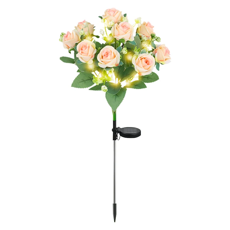 NONE LED-Solarleuchte, wasserdicht, Azalea-Solarblumen-Lampe, für den Außenbereich, dekorativ für Garten, Hof, Rasen, Weg, Beleuchtung, Urlaub, Hochzeit, Dekoration 5