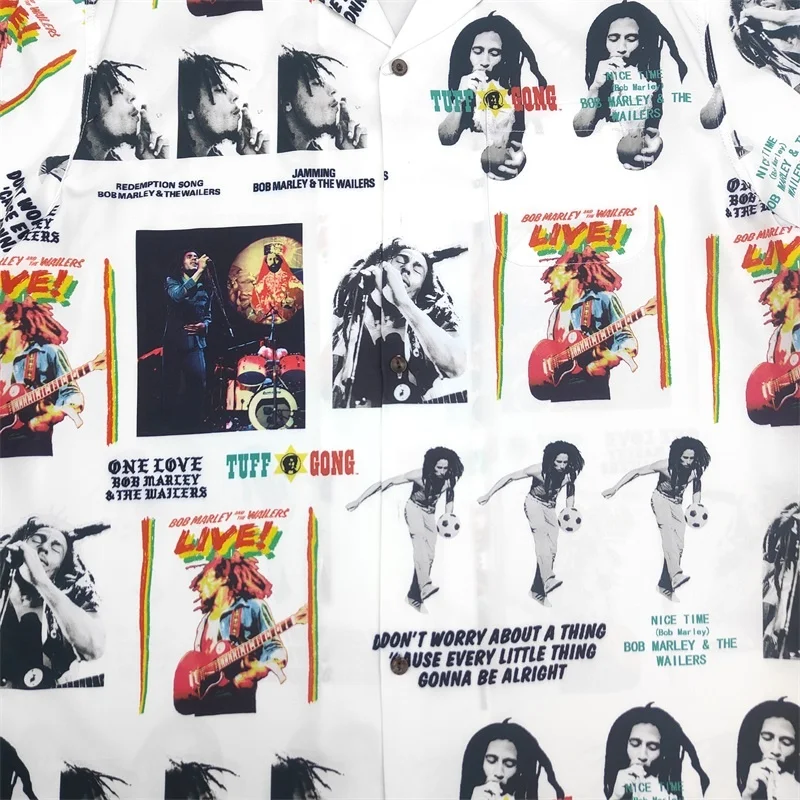 WACKO MARIA Beach Style Casual Vacation Hawaiian Short Sleeve Shirt Quality Brand Cuban Neck Mens Womens Shirt Tops