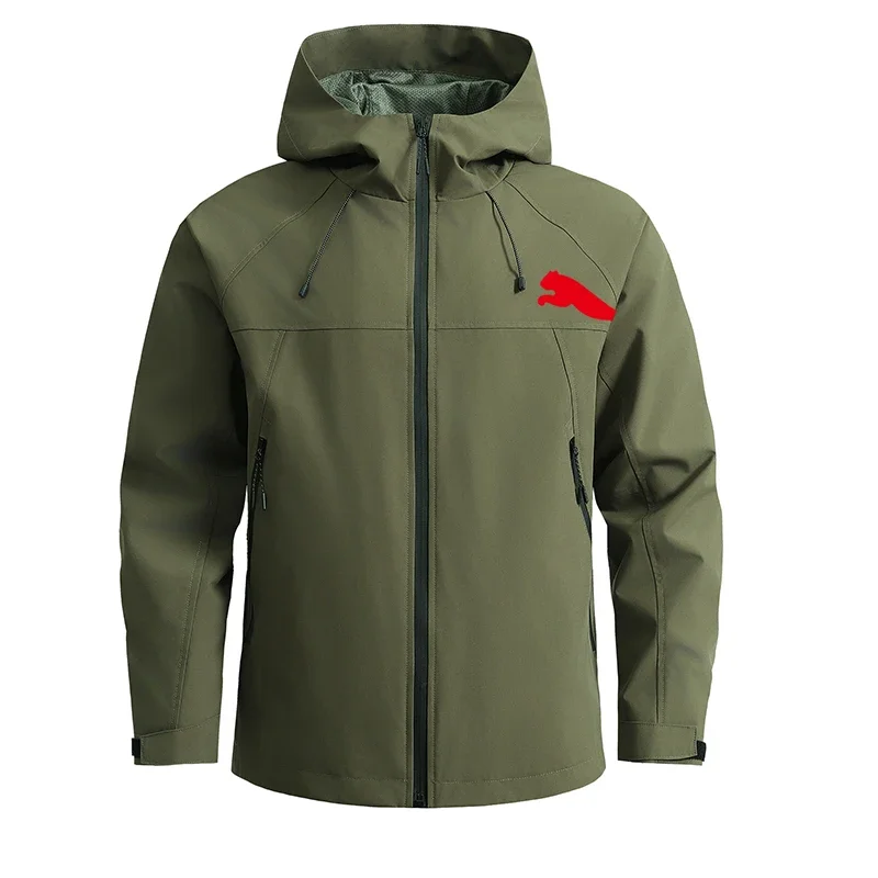 

2025 New autumn and winter casual jackets for men and women, outdoor waterproof and windproof hooded trench coats