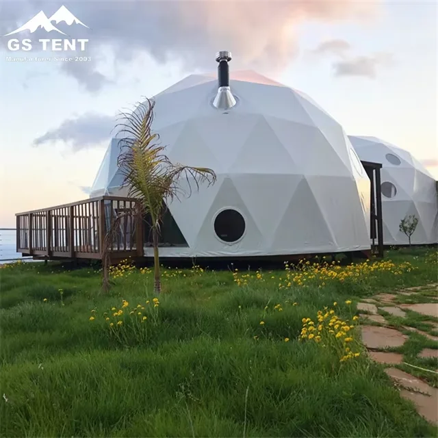 Luxury Resort Hotel House Winter Glamping Geodesic Igloo Dome Glamping Garden Iglo