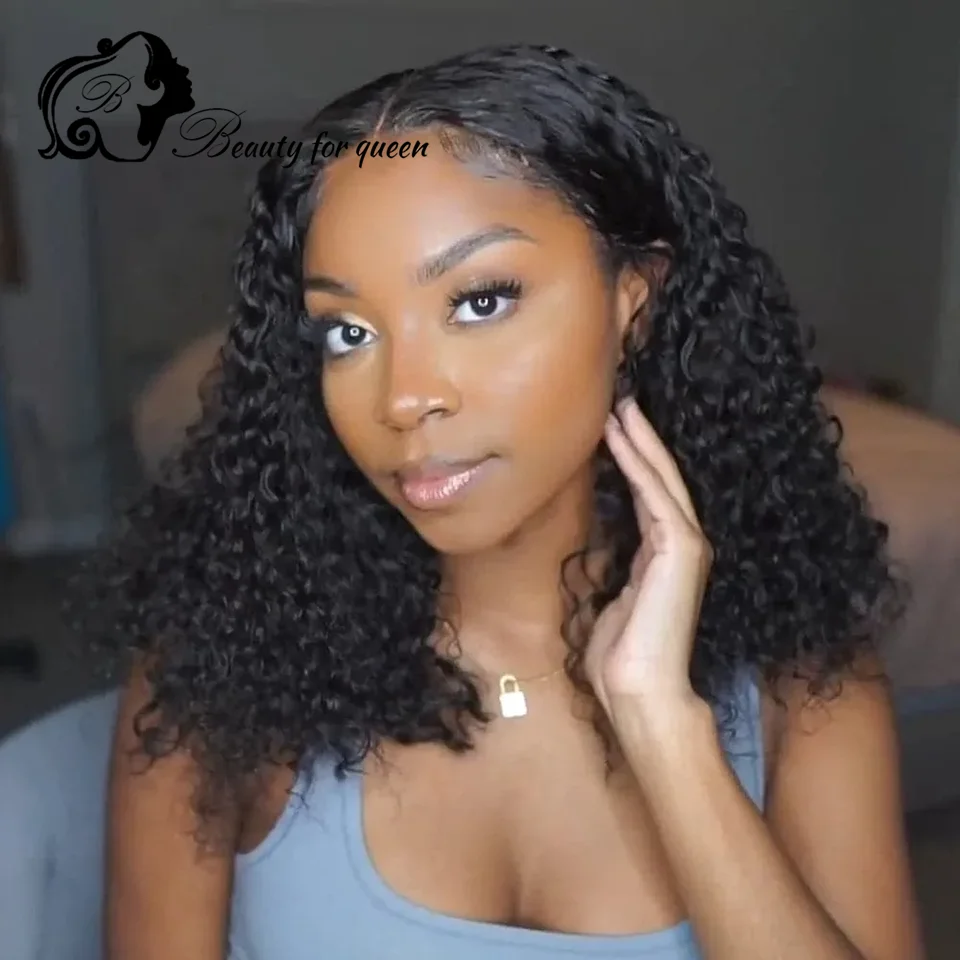 Glueless Curly Human Hair Wig Transparent Lace Front Ready To Wear 180% Density Hot Sale Fashion Style Women Beauty High Quality