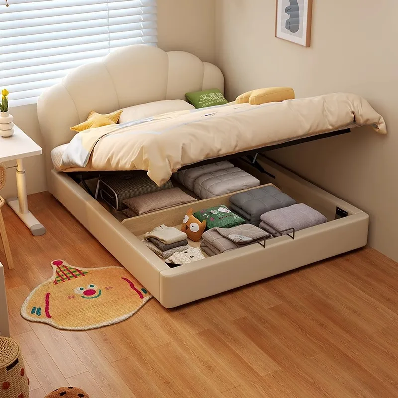 &Simple Single Kids Beds Decoration Safety White Design Princess Children Beds Girls Modern Style Lit Enfant Furniture For Home